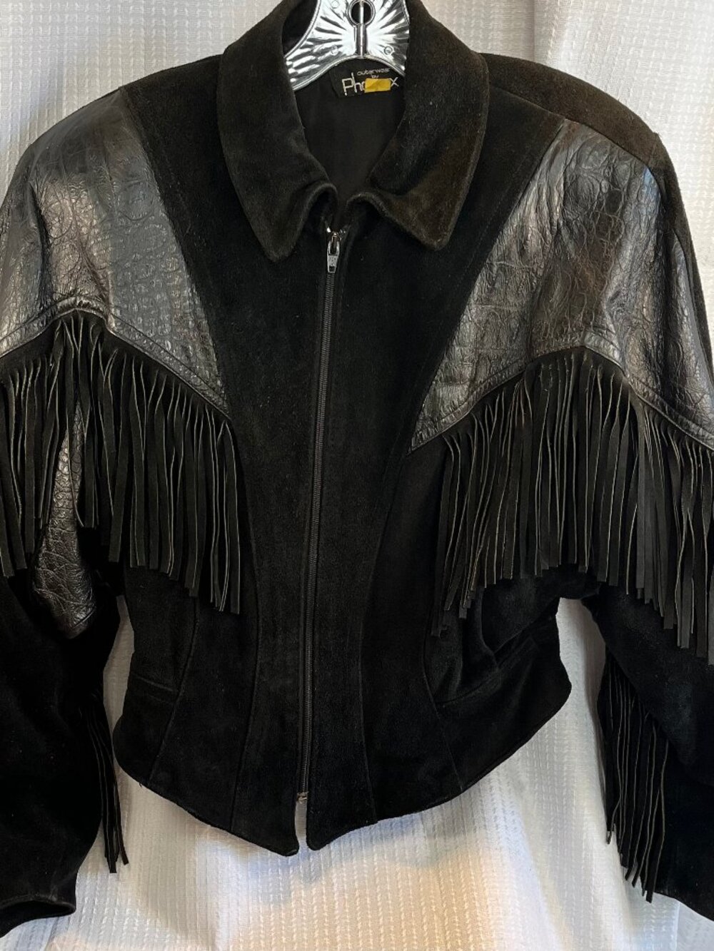 Vintage Outerwear by Phoenix Western Style Cropped Fringed Jacket size M